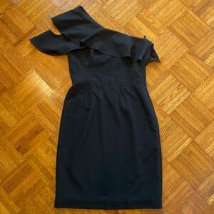 Black Halo one shoulder dress